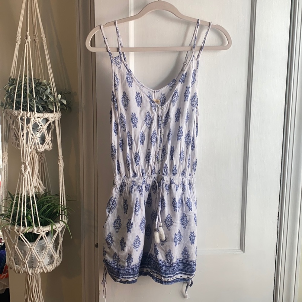 Hollister Romper Blue and White